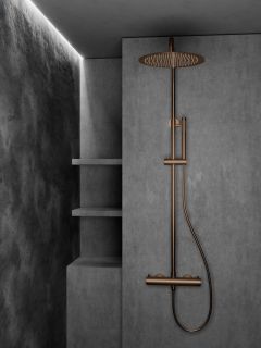 Душевая система с термостатом Knotlor SS-24/RB, бронза